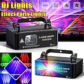 cheap Projector Lamp&amp;Laser Projector-DMX512 LED Indoor Stage Lights RGB Laser Scanner Beam Effect Stage Light Sound Activated Bedroom Laser Projector Lighting Show for DJ Disco Church Birthday Party Xmas