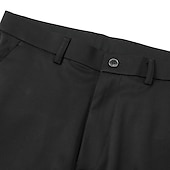 cheap Slim-Men&#039;s Dress Pants Trousers Slacks Flat Front Pants Suit Pants Straight Leg Geometry Stretch No-Iron Formal Wedding Business Classic Style Casual Black Royal Blue High Waist Stretchy