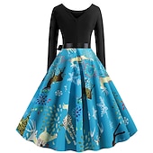 preiswerte Für Frauen-Weihnachtsmann Weihnachtskleid Ausgefallenes Weihnachtskleid Damen Weihnachten 1950er Erwachsene Weihnachten Neujahr Heiligabend Weihnachten Party Silvester Kleid