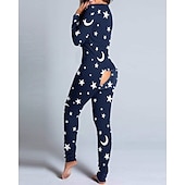cheap Sleepwear-Women&#039;s  Onesie Heart Leopard Casual Comfort Soft Home Bed  Breathable V Wire Long Sleeve Fall Winter Home Outfits
