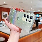 お買い得  サムスン用ケース-電話 ケース 用途 サムスンのギャラクシー S24 S23 Ultra Plus S23 S22 S21 プラス ウルトラ S21 FE A14 A34 A54 A53 A33 バックカバー クリア ブリンブリングリッターシャイニー 耐衝撃 TPU