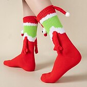 abordables sombrero de papá noel y accesorios-Papá Noel Calcetines de Navidad Calcetín de tripulación Mujer Navidad Año Nuevo Navidad Calcetines