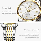 cheap Mechanical Watches-OLEVS 6673 Fashion Business Silver Stainless Steel Women Mechanical Watches Top Brand Luxury Waterproof Automatic Watch