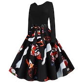preiswerte Für Frauen-Weihnachtsmann Weihnachtskleid Ausgefallenes Weihnachtskleid Damen Weihnachten 1950er Erwachsene Weihnachten Neujahr Heiligabend Weihnachten Party Silvester Kleid