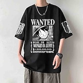 cheap Cartoon &amp; Movie Character Graphic-One Piece Monkey D. Luffy T-shirt Anime Cartoon Anime Harajuku Graphic Kawaii For Couple&#039;s Men&#039;s Women&#039;s Adults&#039; Back To School Hot Stamping