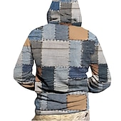 cheap Men&#039;s 3D Hoodies-Men&#039;s Patchwork Graphic Prints Hoodie Hoodies Sweatshirt Zip Hoodie Long Sleeve Hooded Sweatshirt Hooded Daily 3D Print Holiday Vacation Going out Blue Purple Fleece Winter Designer