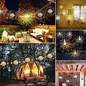 voordelige Batterij String Lights-0,3 m Verlichtingsslingers Kerst Starburst-verlichting 90/120/150/180/200 LEDs EL Warm wit Koel wit Blauw Vuurwerk / Starburst Lights Bruiloft Kerst decoratie Patio 5 V