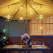 voordelige Batterij String Lights-0,3 m Verlichtingsslingers Kerst Starburst-verlichting 90/120/150/180/200 LEDs EL Warm wit Koel wit Blauw Vuurwerk / Starburst Lights Bruiloft Kerst decoratie Patio 5 V