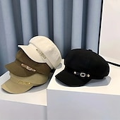 abordables Chapeaux-Bérets élégants en relief, casquette de béret classique de couleur unie de style britannique, chapeaux de journal respirants pour femmes, automne &amp; hiver