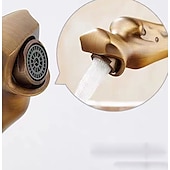 economico Classici-rubinetto per lavabo da bagno per vasca, novità stile lungo a forma di drago con montaggio esterno rubinetti per vasca da bagno alti con due maniglie e un foro in ottone antico