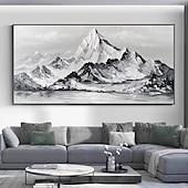 Mintura Handmade Snowy Mountain Oil Paintings On Canvas Wall Art Decoration Modern Abstract Landscape Picture For Home Decor Rolled Frameless Unstretched Painting 18