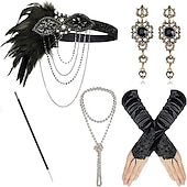 abordables Accesorios y más-1920s El gran Gatsby Accesorios Invitado a la boda Víspera de Todos los Santos Víspera de Todos los Santos Recepción de Boda Despedida de Soltera Guantes Pendientes Collare Todas las Temporadas