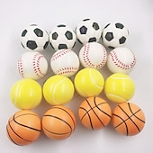 cheap Stress Relievers-4pcs PU Foam Ball Model Decompression Foam Sponge Venting Ball Foam Basketball Football Tennis Baseball Squeeze Toy