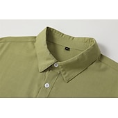 cheap Vacation-Men&#039;s Shirt Cotton Linen Shirt Summer Shirt Beach Wear Button Up Shirt Plain Vacation Curise Black White Pink Navy Blue Long Sleeve Lapel Spring &amp; Summer Clothing Apparel
