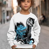 cheap Boy&#039;s 3D Animals-Boys 3D Dinosaur Sweatshirt Pullover Long Sleeve 3D Print Fall Winter Fashion Streetwear Cool Kids 3-12 Years Outdoor Casual Daily Regular Fit