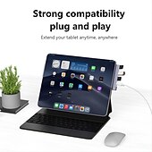 cheap USB Hubs-4-Port USB C Hub Adapter with 60W Power Delivery - Perfect for MacBook Pro/Air iPad Pro Dell Chromebook &amp; More