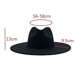 cheap Accessories and More-Punk Gothic Wide Brim Hat Fedora Hat Witchy Stiff Women&#039;s Fashion Accessory Black Wool Wide Brim Steampunk Witch Hat