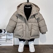 billiga Pojkars dunjacka och parka-Barn Pojkar Fleece-jacka Hoodiejacka Ytterkläder Ensfärgat Långärmad Dragkedja Täcka Ledigt Förtjusande Dagligen Svart Grön Khaki grön Vår Höst 7-13 år