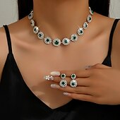 economico Parure di gioielli-Set di gioielli 2 pezzi Strass Lega 1 collana Orecchini Per donna Di tendenza Moda Semplice geometrico Di forma geometrica Parure di gioielli Per Matrimonio Feste Invitati del matrimonio