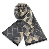 cheap Men&#039; Scarves &amp; Gloves-Men&#039;s Casual Daily Weekend Black Apricot Scarf Plaid