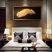 tanie Obrazy z martwą naturą-Handmade ręcznie malowany obraz olejny wall art nowoczesne abstrakcyjne pióro martwa natura krajobraz dekoracja wnętrz walcowane płótno bez ramki nierozciągnięte