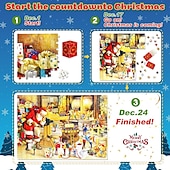 cheap Advent Calendar-Jigsaw Puzzle Advent Calendar 2024-1008 Pieces Jigsaw Puzzle for Adult Kids,24 Days Countdown Calendar,The Birth of Jesus,Family Game Puzzle,Christmas Gift Idea for Teens