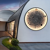 baratos luzes de parede ao ar livre-luminárias de parede externas design de lua lanternas de parede à prova d&#039;água ip65 arandelas de varanda pretas iluminação montada na parede para entrada de porta frontal de pátio 110-240v