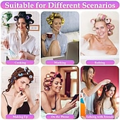 economico bigodini-Rulli bigodini jumbo da 24 pezzi con clip rullo per capelli con presa autoportante per capelli lunghi, medi, corti, spessi, sottili, frangia, volume, medicazione, rullo per capelli fai da te