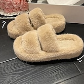 levne Domácí pantofle-fuzzy pantofle z paměťové pěny útulné plyšové domácí pantofle nadýchané chlupaté domácí boty s otevřenou špičkou vnitřní venkovní skluzavka pantofle