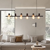 economico Luci a sospensione-lampada a sospensione a led linea design 100/120 cm metallo stile artistico lampadario moderno moderno semplice nordico minimalista luce ristorante di lusso lungo tavolo da bar sala da pranzo 110-120