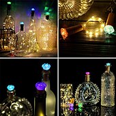 economico Striscie luci a batteria-elegante festa di nozze ricevimento 20 confezioni luci per bottiglie di vino 2m con tappo di sughero – mini luci a led a batteria per fai da te casa giardino festival decor