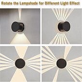 baratos luzes de parede ao ar livre-Luminária de parede led à prova d&#039;água para cima e baixo, luminária para áreas internas e externas, feixe de luz ajustável, abajur giratório, 10w, lâmpada de parede redonda moderna para varanda,