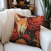 cheap Floral &amp; Plants Style-Art Forest Double Side Pillow Cover 1PC Soft Decorative Square Cushion Case Pillowcase for Bedroom Livingroom Sofa Couch Chair