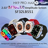 cheap Smartwatch-HK9 PRO MAX Smart Watch 2.02 inch Smartwatch Fitness Running Watch Bluetooth Pedometer Call Reminder Fitness Tracker Compatible with Android iOS Women Men Long Standby Hands-Free Calls Message