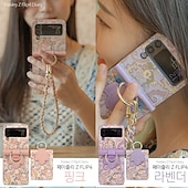 levne Pouzdra pro Samsung-telefon Carcasă Pro Samsung Galaxy Z Flip 7 Z Flip 6 Z Flip 5 Z Flip 4 Z Flip 3 Pouzdro na peněženku Magnetické s poutkem na zápěstí Slot pro kartu Retro TPU PU kůže