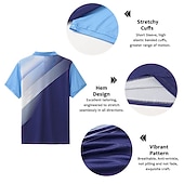 abordables Polo de golf pour homme-Homme Rayé Polos de Sport Chemise de golf Manche Courte Polos Chemises à Col Occasionnel Vêtements de sport Vêtements de vacances Boutons Impression 3D Noir Blanche Jaune