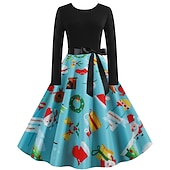 preiswerte Für Frauen-Weihnachtsmann Weihnachtskleid Ausgefallenes Weihnachtskleid Damen Weihnachten 1950er Erwachsene Weihnachten Neujahr Heiligabend Weihnachten Party Silvester Kleid