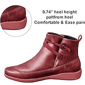ieftine Botine-Pentru femei Cizme Cadouri de Valentin Mărime Plus Size Pantofi de confort Zilnic Culoare solidă Ghete Botine Iarnă Toc Drept Vârf rotund Elegant Pluș Casual Imitație Piele Dantelat Negru Rosu Gri