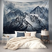 abordables paisaje tapiz-Tapiz colgante de montaña nevada, arte de pared, tapiz grande, decoración mural, fotografía, telón de fondo, manta, cortina, decoración para el hogar, dormitorio y sala de estar