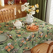 cheap Tablecloth-Rectangle Tablecloth Vintage Floral  Jacquard Table Cloths with Tassels Cotton Linen Table Covers for Dinner Parties Outdoor Decoration
