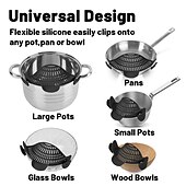 cheap Fruit &amp; Vegetable Tools-Pasta Strainer for Kitchen, Pot Strainer Clip on Strainer Colander Silicone and Colanders for Spaghetti Noodle Food Pan