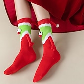 abordables sombrero de papá noel y accesorios-Papá Noel Calcetines de Navidad Calcetín de tripulación Mujer Navidad Año Nuevo Navidad Calcetines