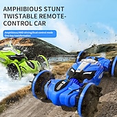 Недорогие радиоуправляемые автомобили-Jjrc маленький автомобиль-амфибия с дистанционным управлением для детей, полноприводный автомобиль с датчиком жестов, двухсторонняя деформация, трюковый автомобиль