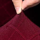 abordables Funda para sillón reclinable-Fundas reclinables impermeables, funda de sofá suave antideslizante color burdeos con bolsillo para sofá de 1/2/3/4 plazas, protector de muebles reclinables de jacquard elástico de licra lavable para