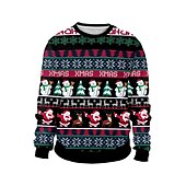 abordables Sudaderas y sudaderas con capucha divertidas-Navidad Sudadera Pullover Sudadera navideña divertida Impresión 3D Estampado 3D Gráfico Para Pareja Hombre Mujer Adulto Navidad Carnaval Mascarada Impresión 3D Fiesta