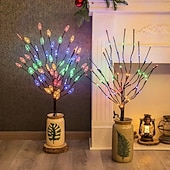 abordables 123496-1pc 20 LED branche de saule colorée, lumière de décoration de bouquet de fleurs, remplissage de vase à pieds hauts, branche de saule, fête des mères, noël, fête de mariage, guirlande lumineuse de