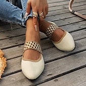 cheap Women&#039;s Flats-Women&#039;s Black Knit Mary Jane Flats – Pointed Toe Stretch Fabric Casual Shoes with Geometric Straps for Work, Travel &amp; Daily Wear