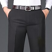 economico Chino-Per uomo Pantaloni Chino Pantaloni chino Tasche Liscio Comfort Traspirante Esterno Giornaliero Per uscire Di tendenza Informale Nero Cachi