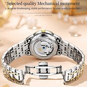 olcso Mechanikus órák-OLEVS Női Mechanikus óra Luxus Divat Üzlet Karóra Csontváz Automatikus önfelhúzós Tourbillon Fénylő ötvözet Néz