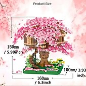 cheap Building Toys-2028PCS Pink Sakura Tree House Building Blocks - Cherry Blossom DIYToys for Kids - Perfect Gift ldea! (Not Sets)